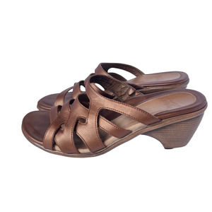 Dansko leather platform sandals in copper brown Women size EU40/US 9.5-10